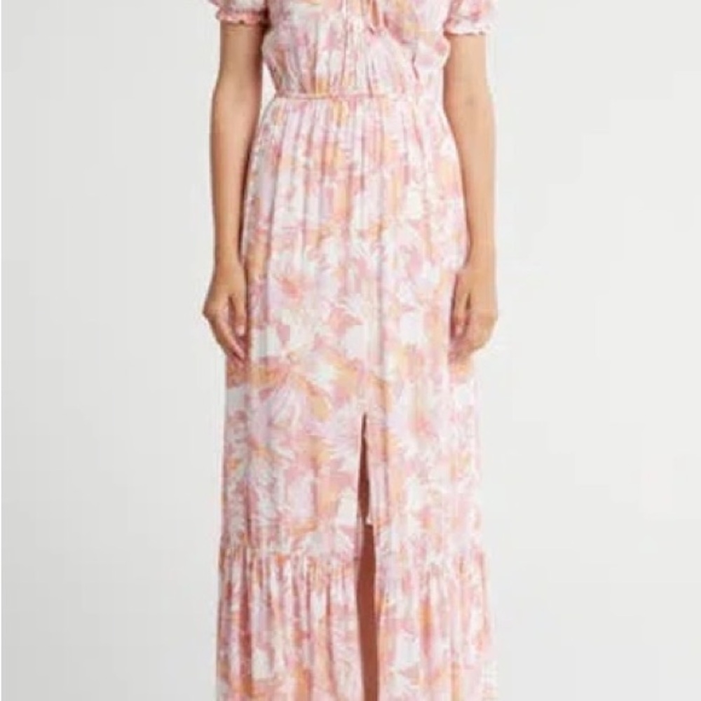 NWT Lovestitch Watercolor Floral Pink Maxi Dress